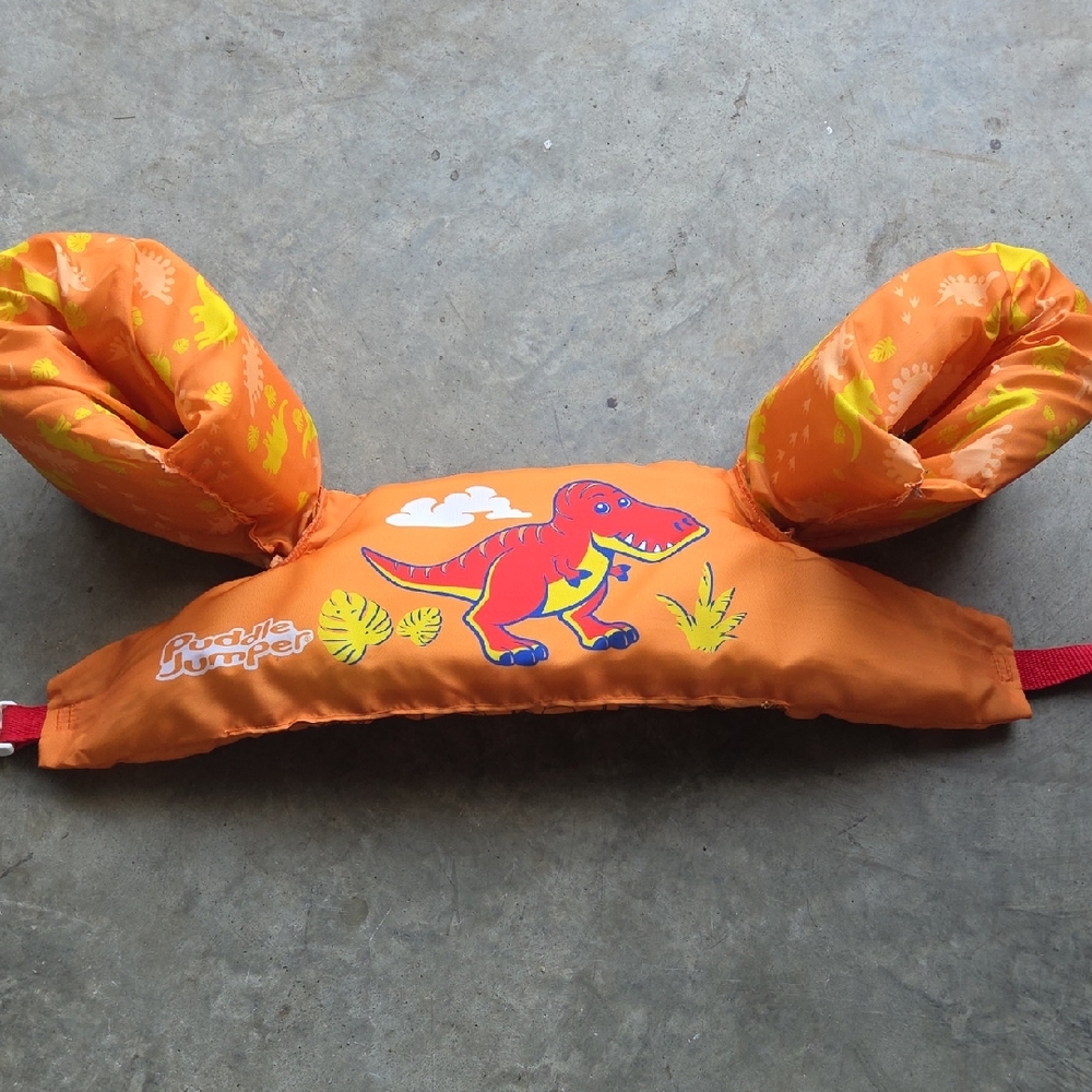 Puddle Jumper Kids Swim Vest - Orange Dinosaur